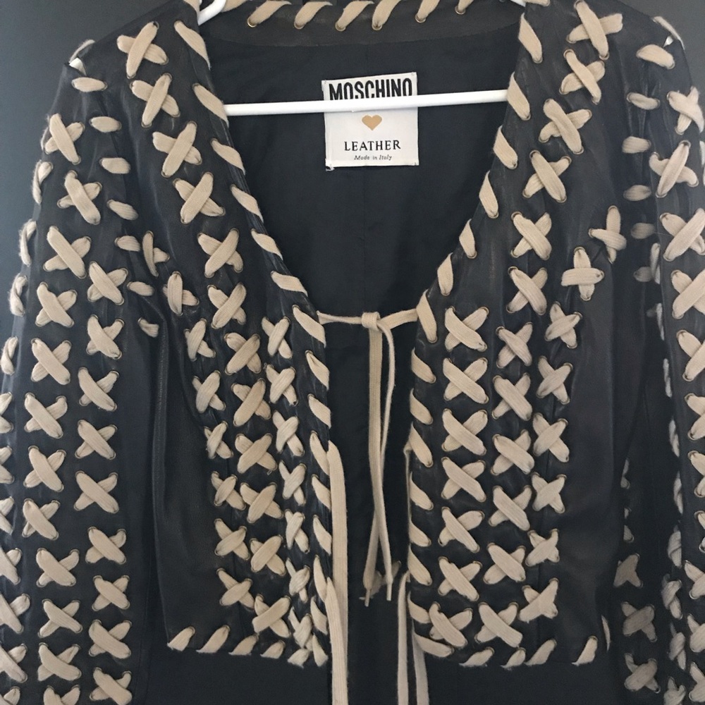 Vintage MOSCHINO couture leather jacket..ONE OF A KIND - Picture 1 of 9
